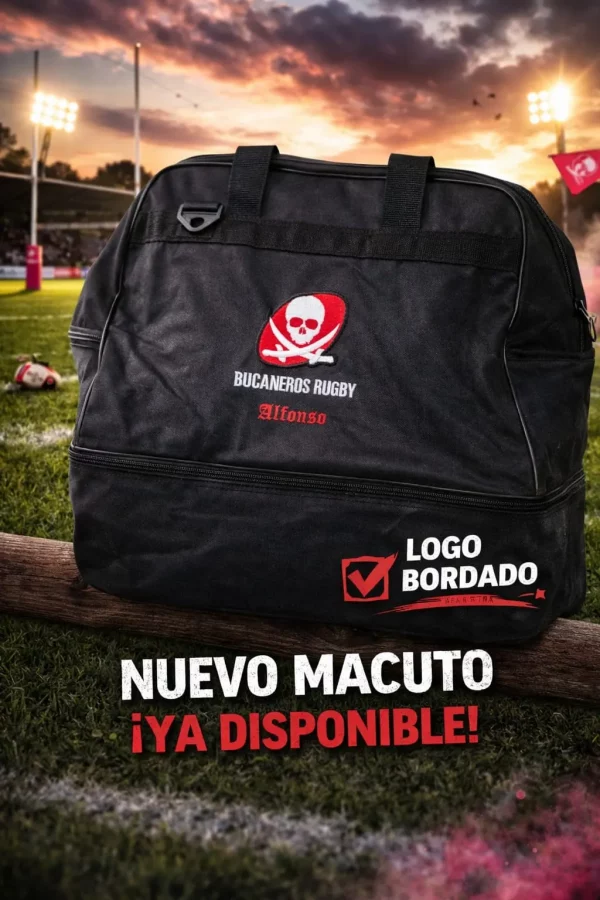 Macuto Bucaneros Rugby Negro con logo bordado