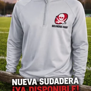 sudadera tecnica Bucaneros Rugby gris bordado DTF